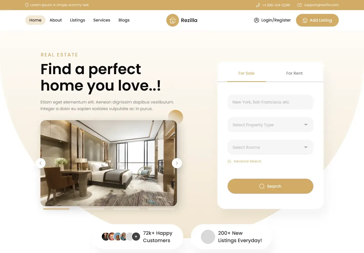 Real Estate Website Template — Figma prototype preview
