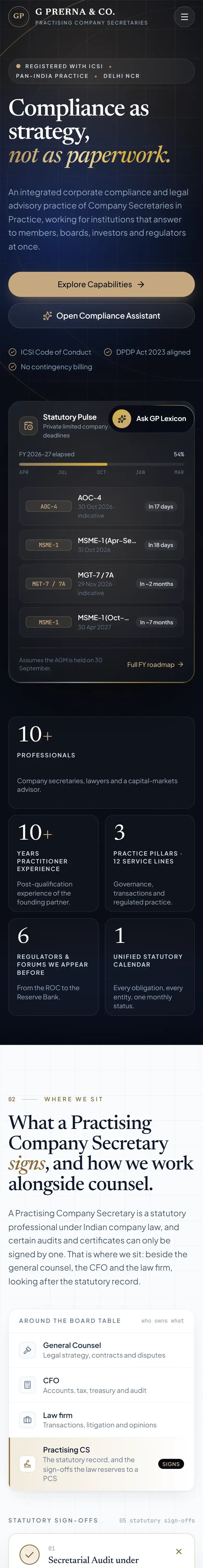 G Prerna & Co. — mobile view