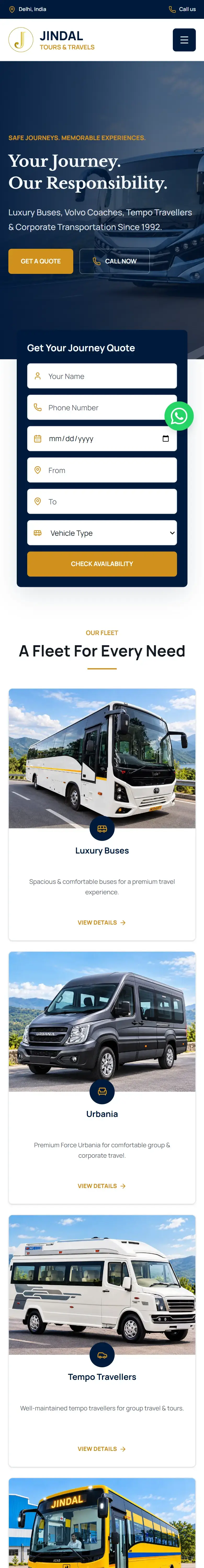 Jindal Tours & Travels — mobile view