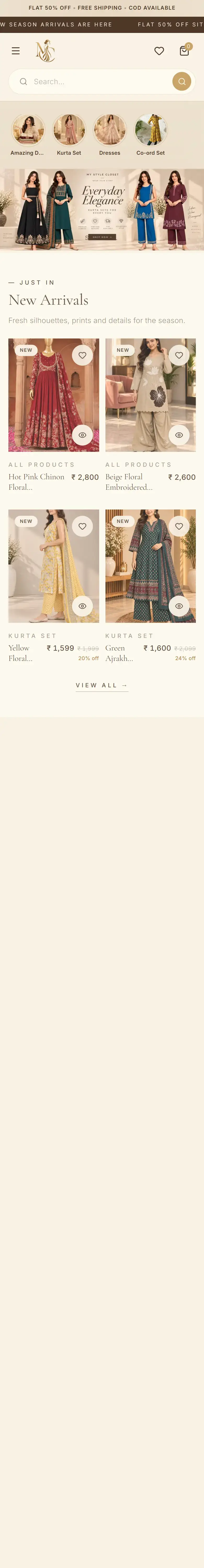 My Style Closet — mobile view