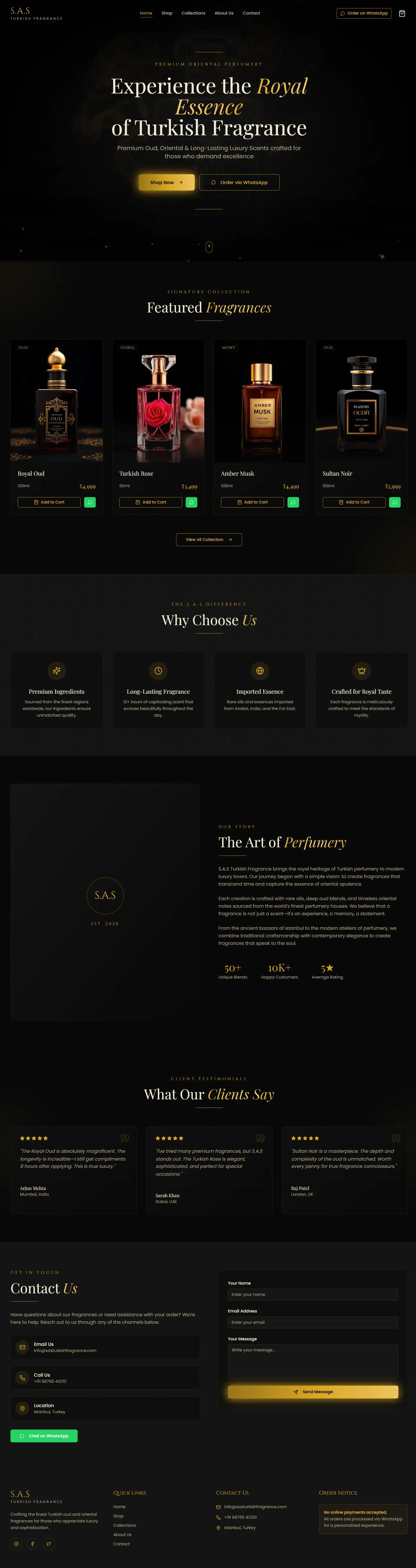 S.A.S Turkish Fragrance — full desktop page